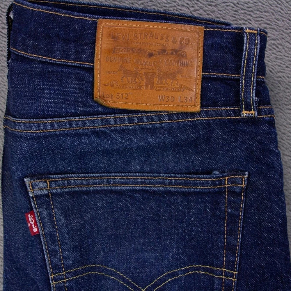 Levi's Premium Lot 512 Big E Jeans Mens 30x34‎ Blue Denim Medium/Dark Wash Slim